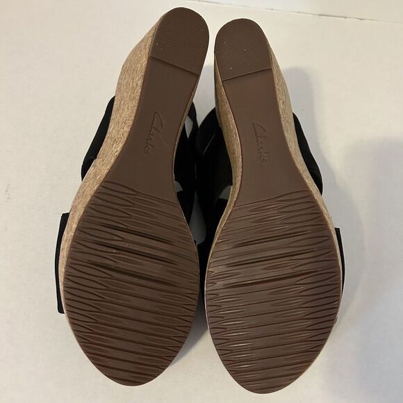 Clarks Collection Shoes Womens Size 11 Wedge Sandals Cork Heel Ultimate Comfort - Picture 10 of 12